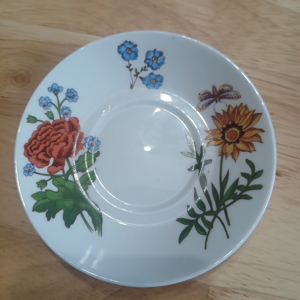 BIA Cordon Bleu Floral Porcelain Espresso Saucer Porcelain Hand Decorated